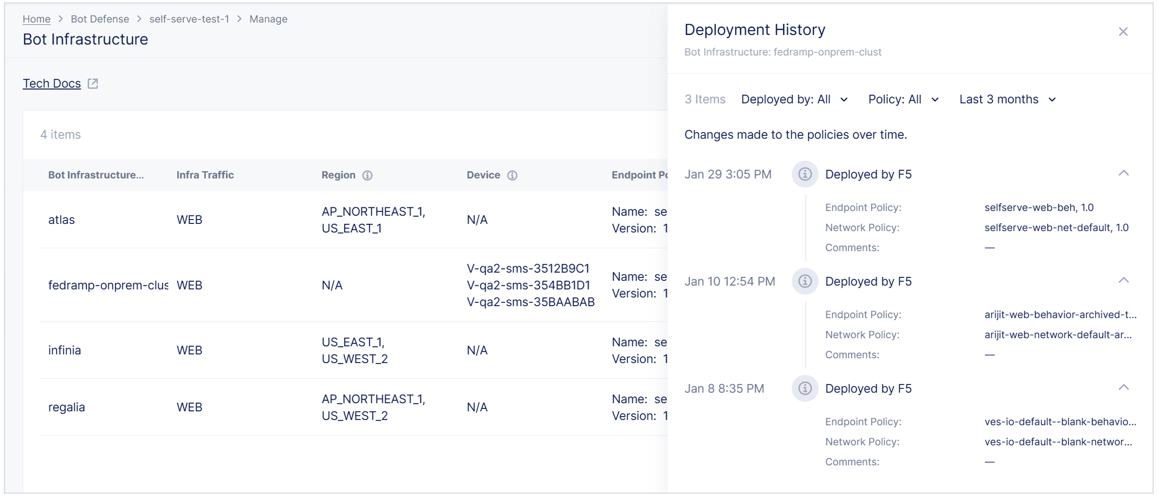 Figure: View Deployment History