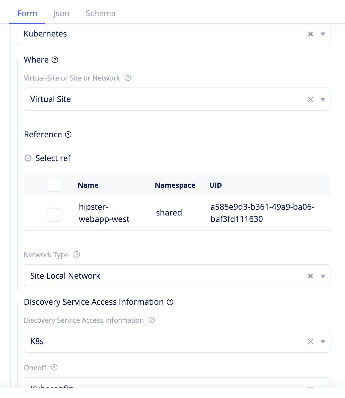 Figure: Service Discovery Configuration