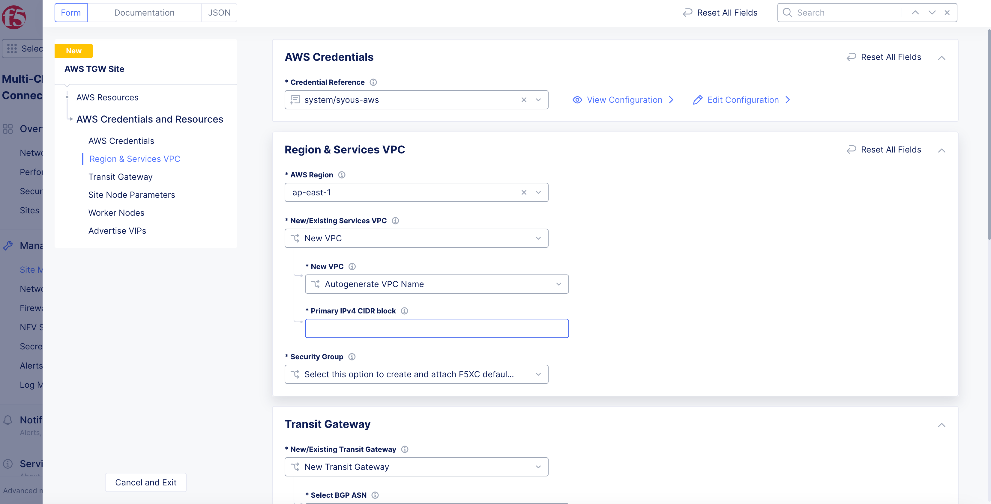 Figure: New Services VPC Configuration