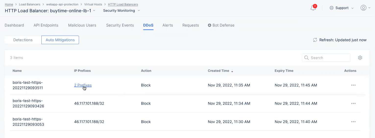 DDoS Auto Mitigations