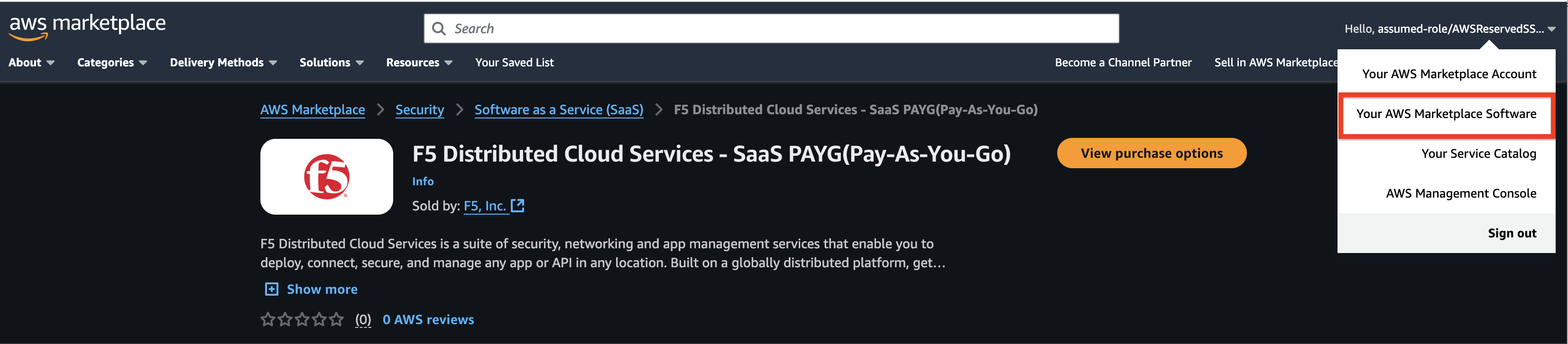 Figure: Your AWS Marketplace Software